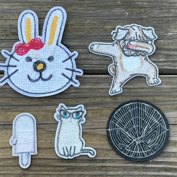 Mix Lot of Patches Iron On Applique Patches Embroidery Sequence CAT DOG Patches - Picture 4 of 7